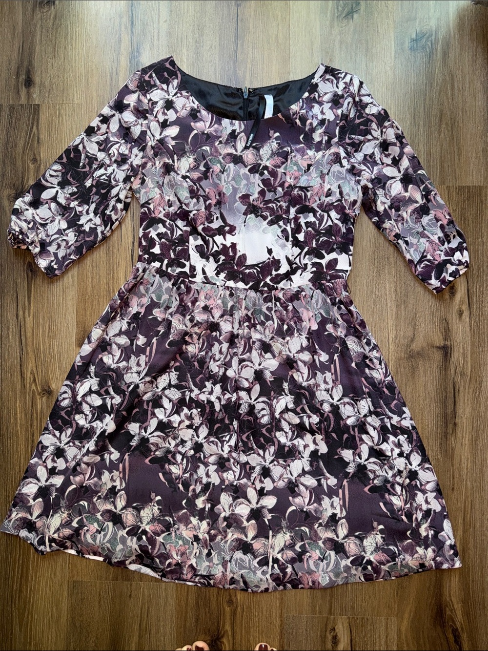 Kensie Plum & Pink Floral Fit-and-Flare Dress